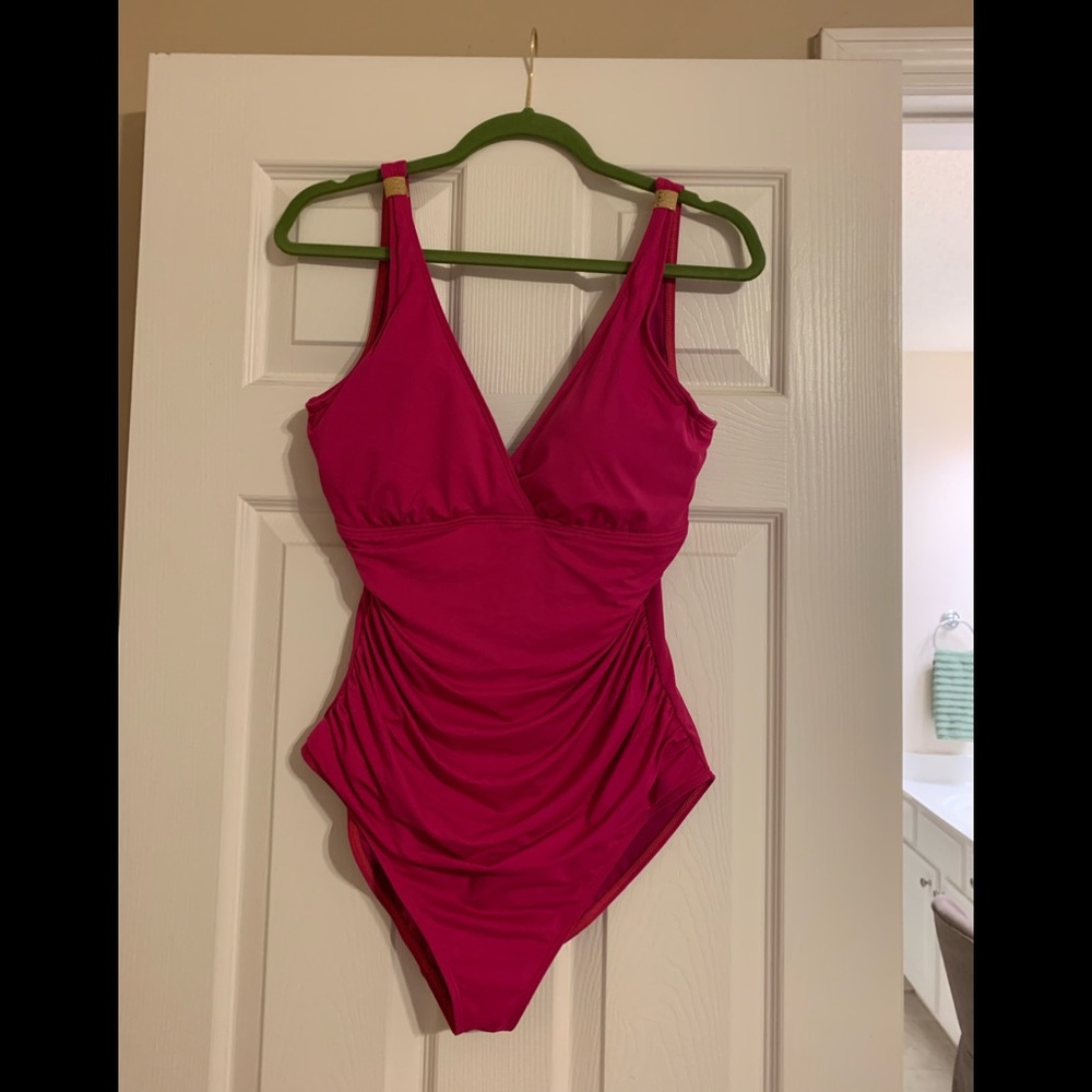 Lauren RL swimsuit, hot pink, size 14